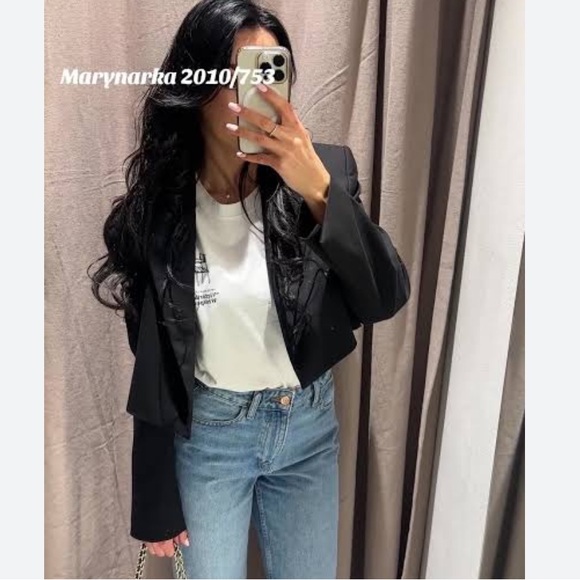 Zara NWT black cropped blazer 2010/753 - Picture 7 of 8